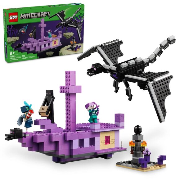 RETIRED! The Ender Dragon and End Ship | LEGO Minecraft (21264) | Factory Sealed - Picture 2 of 6